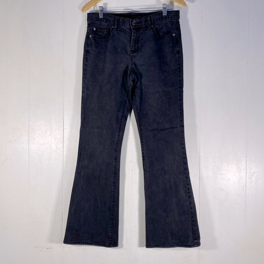 Calvin Klein Flare Jeans Women’s Size 8 Stonewashed‎ Black Denim